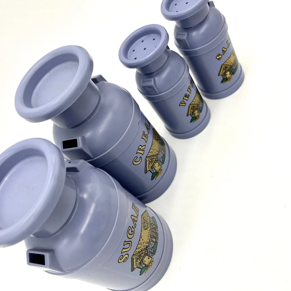 Plastiques Kitchen Canisters Set Cottagecore Sugar Cream Salt Pepper‎ vintage